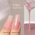 Blush Pink gel nail polish Y003 showing both matte and glossy finishes on nails - Y-003 Blush Pink