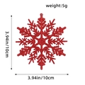Sparkling red 10cm plastic snowflake ornament with glitter finish for Christmas tree decor - 12Pcs/Pack / Red Style D