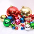 Assorted sizes of shiny electroplated Christmas ball ornaments in multiple vibrant colors - 4cm Style / Set of 6 / Six Colors