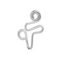 Silver non-pierced stainless steel fake nose ring with a geometric wavy wire design - Style 5 Silver