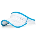 Visiera parasole in rete bianca con bordo blu e etichetta S.PORT per sport all'aperto - Regolabile / Bianco