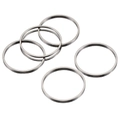 Set mit fünf polierten Edelstahlringen für DIY-Schmuck und Taschenzubehör in Silberoptik - 10mm / Stahlfarbe