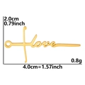 18k gold plated stainless steel love cross pendant with dimensions and weight specs - LOVE / Gold