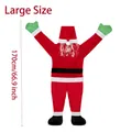 Detailansicht der 170cm Plüsch-Weihnachtsmann-Wanddekoration mit Größenangabe in Weiß - Großer Stil (ML-M153)