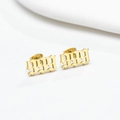 Gothic 999 Ohrstecker aus vergoldetem Edelstahl im minimalistischen Stil für Damen - 999 Gold