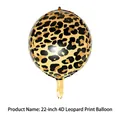 22-inch 4D sphere balloon featuring classic leopard print with a metallic finish - Light Color 22 Inch 4D Leopard Print Sphere