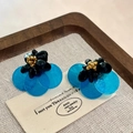2511003c Blue Seashell Flower Earrings
