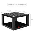 Square 96-grid black plastic holder for watercolor and oil brushes, size 14.5x14.5x9cm - Black