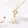Gold envelope pendant necklace with Have a nice day inscription and star detail - White Envelope (Style C)