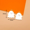 Ghost alloy pendant set with white enamel and gold finish for Halloween DIY jewelry - 15# White Enamel Ghost