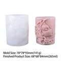 Face Moon Goddess silicone mold for DIY candles with pink gypsum finished product view - Cylindrical Moon Goddess GJ-063