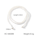 Dettaglio collana di perle a strati con lunghezza 110cm e diametro perla 0,96cm - Stile Lungo Bianco Perla (HC-N40399)