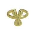Massiver 18k vergoldeter Messingring mit modernem, minimalistischem Wassertropfen-Design - Buchstabe Y / Gold