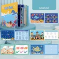 Libro educativo a tema oceanico per bambini con adesivi in velcro e puzzle interattivi - Mondo Marino