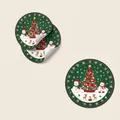 Detailed size guide for Santa Claus static window stickers showing product receive and finish size - JDT-C74 Christmas Tree Snowman Deer