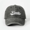 Vintage gewaschene dunkelgraue Baseballkappe mit Funcle The Fun Uncle Stickerei-Druck - Schwarz