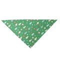 Dark green Christmas dog bandana with colorful trees and snowflakes print - Green Background Christmas Tree