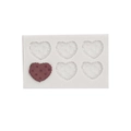 White 6-cavity heart shaped silicone mold for DIY cookies and chocolate crafts - 2# Heart / Gray