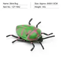 Realistic green Shield Bug insect model with pink spots and black antennae toy - Red Shield Bug (PL127-1942)