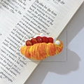 Creative 3D resin croissant strawberry fridge magnet shown with 7cm size scale - Strawberry Croissant