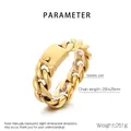 Dettaglio macro del bracciale cubano dorato da 25 mm che mostra lo spessore dell'acciaio e chiusura - Oro (KB204399-KJX)
