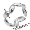 Detailansicht des Blattrings aus 304 Edelstahl mit 1,7 cm verstellbarem Durchmesser - Silber
