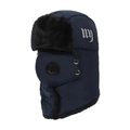 Navy blue winter aviator hat with faux fur trim, neck protection and face mask - One Size / Navy Blue