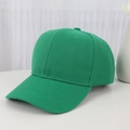 Minimalist green cotton baseball cap with structured crown and curved visor for sun protection - Adjustable / Green