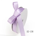 Roll of lavender purple satin ribbon tied in a decorative bow on white spool - Violet 136 / 1.9cm Wide (100 Yards/roll = 91 Meters Long)
