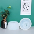 Detail der zweiteiligen weißen Silikonform mit geprägter Bambus- und Blumenstruktur - Schneeflocke Aufbewahrungsbox Form