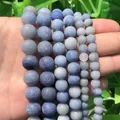 Hand holding frosted blue Amazonite stone beads for DIY jewelry making accessories - Frosted Blue Tonka / 4mm/1 Piece Approximately 90 Pieces/10g