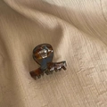 Classic amber tortoiseshell square hair claw clip with Barrette La France text - Blue Coffee Tortoiseshell