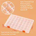 48-grid transparent PP plastic storage box with orange buckles for organizing small items - Thickened Fixed 48-Compartment (27.8x18.8x2.2cm)