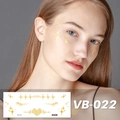 Metallic gold faux freckles face tattoos with stars and heart patterns for makeup - Star and ECG Line (VB-022)
