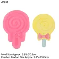Lollipop shape silicone fondant mold A931 for DIY chocolate and cake decoration - Large (1#) / Pink