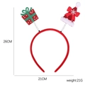 Diadema navideña roja con caja de regalo y gorro de Papá Noel, 26cm de altura y 21g de peso - Estilo Caja de Regalo y Gorro de Navidad (Modelo J)