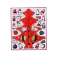 Ensemble sapin de Noël DIY en bois rouge avec figurines miniatures peintes - Y1114/Petit 2 Pièces/Rouge/16*25cm