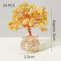 Handcrafted citrine money tree with 54 crystals and copper wire in glass base, 6cm tall - 54 Crystals Citrine (Mini Fish Tank)
