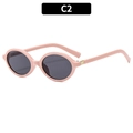Occhiali rosa ovali vintage anti-luce blu con dettagli in metallo dorato C2 - Montatura Rosa Lente Grigia