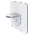 Transparenter Fachbodenträger aus Acryl mit Kleberücken und L-förmigem Winkelstück - [7*7] Regalbodenträger