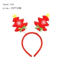 Christmas party headband with red felt trees and green ribbon bows, size 25x12CM - Red Christmas Tree Spring Headband