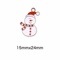 Christmas snowman alloy pendant with red and white enamel finish, size 15mm x 24mm - 58# Snowman