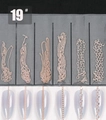 Style 19 rose gold nail art metal chains with pearls and rhinestones decoration - 19# Rose Gold Multi-style Metal Chain