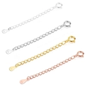 S925 sterling silver extension chains in silver, black, gold and rose gold with spring clasp - 5CM Waterdrop Extension Chain + Spring Clasp