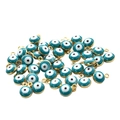 Ciondoli malocchio turchesi con cornice dorata per orecchini e bracciali fai-da-te - 9*6mm / 0.31g / Bordo Blu Lago-Oro