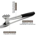 Stainless steel meat mallet with dual-sided needles and black non-slip handle - Premium Rubber Handle