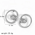 Geometrische Spirale Ohrringe aus Edelstahl in Silber mit Maß- und Gewichtsangaben - Silber (TE60531-S)