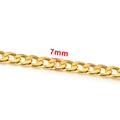 7mm vacuum plated 18K gold stainless steel chain link for DIY jewelry making - 18K Gold Plated Curb Chain 1:1 7mm