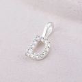 925 sterling silver letter D pendant necklace featuring sparkling zircon pave stones - Letter D / Silver