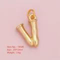 Letter V alloy pendant in gold finish, measures 20x13mm for DIY jewelry making - Gold Letter O Pendant